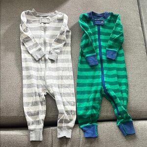 Hanna Andersson Baby Zip Sleepers Size 12-18 months Great used